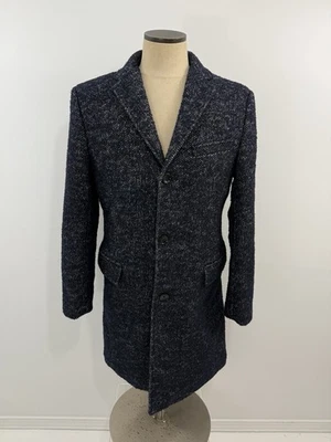 NWT J.Crew Thompson Wool Herringbone Overcoat Topcoat Navy Car Coat - Men's 38 - Image 1 of 4