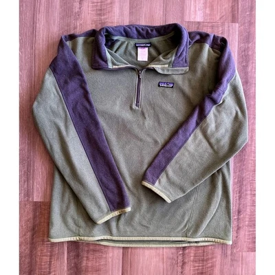 Patagonia Sweater Mens XL Green Quarter Zip Fleece Pullover Outdoors Hiking - Image 1 of 4