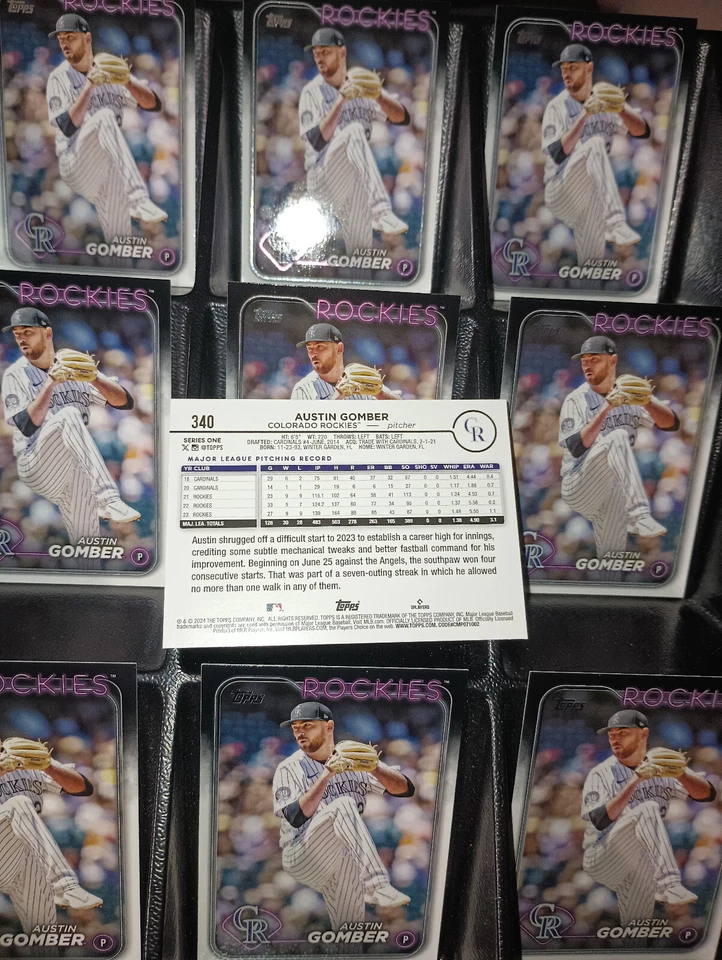 10 cards lot of 2024 Topps Series 1 #340 Austin Gomber Colorado Rockies - Image 1 of 1