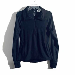 Adidas Womens Zip Pullover Black Performance Training Sz Small NWT Sample - Picture 1 of 5