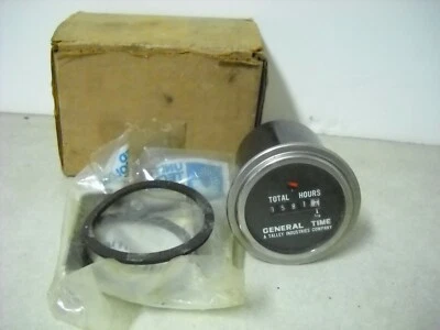 General Time Corporation Total Hours Gauge Meter 99021 w/ Bracket - Image 1 of 4
