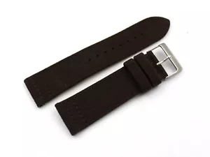 Cinturino Cordura Lorica Marrone Scuro Impermeabile 24/22mm Fibbia Acciaio Nuovo - Foto 1 di 3