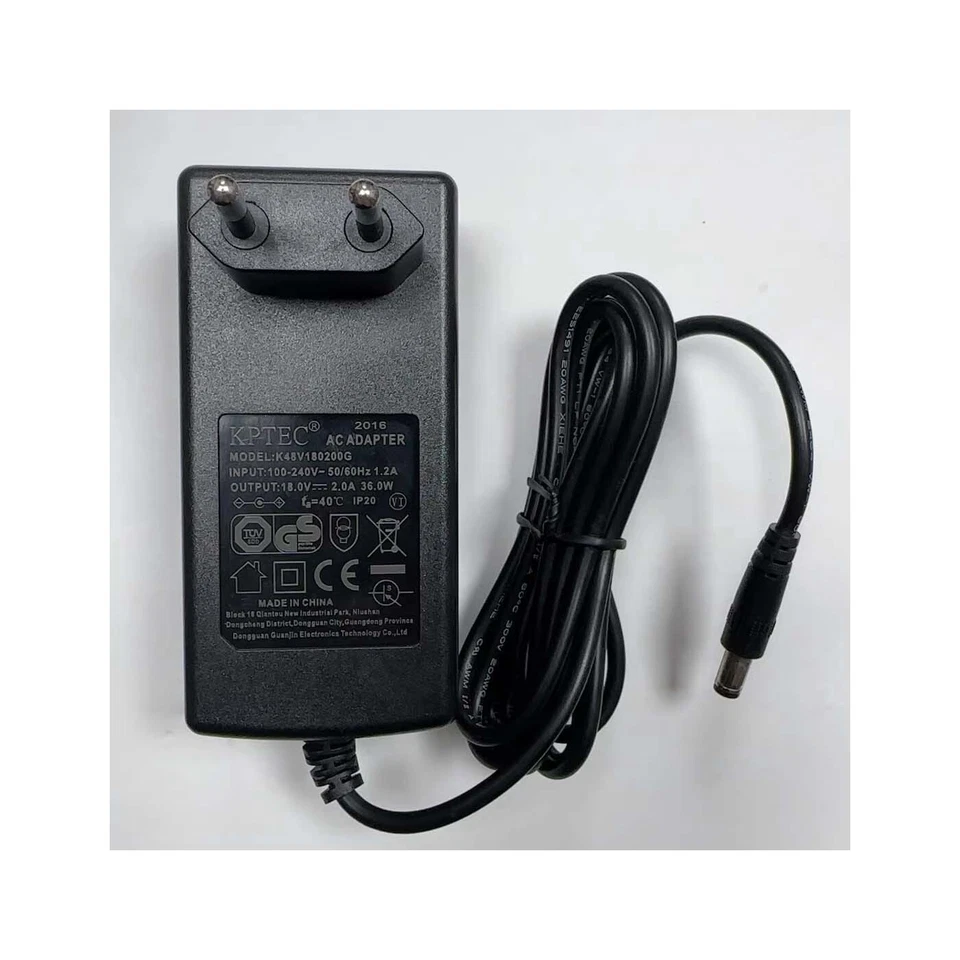 Kptec K48V180200G 18V 2A 36W 5.5x2.1mm AC Adapter Transformer - Image 1 of 3