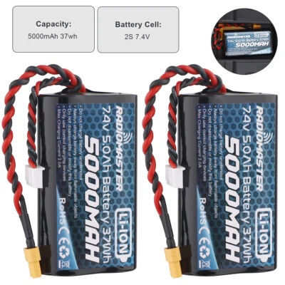 2 x 7,4V 5000mAh 2S Li-Ion Akku XT30 Stecker für RadioMaster TX16S Fernbedienung - Bild 1 von 4