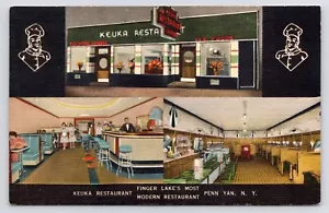 c1930s Keuka Restaurant Cocktail Lounge Interieur Penn Yan New York NY Postkarte - Bild 1 von 2