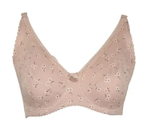 Soutien gorge 110E beige avec petites fleurs lingerie femme grande taille - Picture 1 of 2