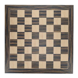 WE Games Deluxe Chess Board, Zebra & Natural Wood - 15 in - Picture 1 of 5