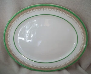 Kelly Green Burleigh Ware Burgess & Leigh Staffordshire 13 X 15"  Oval Platter - Picture 1 of 7