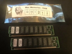 2x 1MB 30-Pin 8-chip Non-Parity 100ns FPM SIMMs MACINTOSH CLASSIC SE Plus Apple - Picture 1 of 3