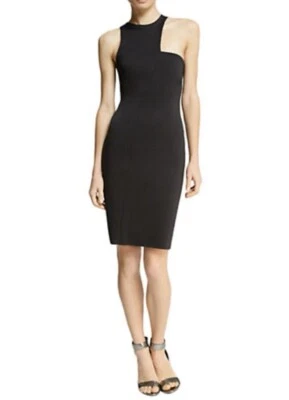 Halston Heritage Dress Women Size Large Black Asymmetric Sleeveless Cocktail NWT - Image 1 of 4