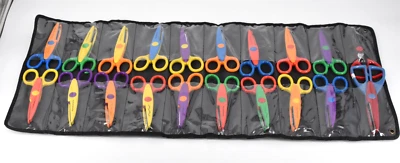 Lote de 20 tesouras para artesanato bordas decorativas com bolsa de armazenamento papel para scrapbooking - Imagem 1 de 4