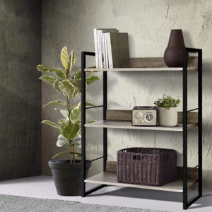 Artiss Bookshelf 3 Tiers - NOE Black and Oak - Picture 1 of 8