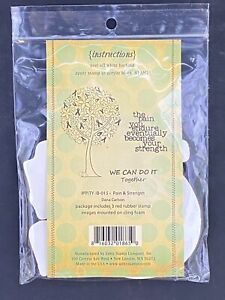 Unity Stamp Co Pain and Strength We Can Do It Tree Red Rubber Itty Bitty