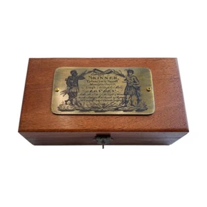 Caja de madera de 6-1/4" con anuncio de tabaco vintage - Imagen 1 de 3