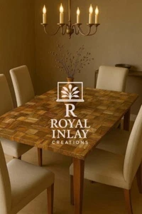 Petrified Wood Dining Table – Handmade Gemstone Luxury – Rectangular Design - Picture 1 of 9