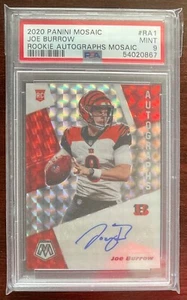 🐅 2020 Panini Mosaic Joe Burrow #RA1 PSA 9 MINT RC Rookie Autographs Auto Prizm - Picture 1 of 2