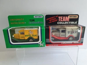 MATCHBOX UNIVERSITY OF NOTRE DAME/NAVADA LAS VEGAS x 2 FACTORY SEALED BOXED - Picture 1 of 9
