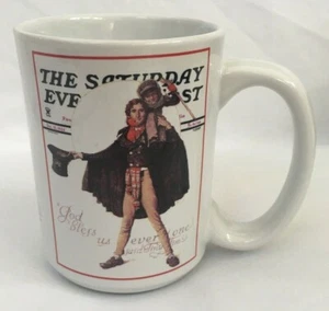 Taza de café Norman Rockwell Sábado por la noche post Navidad pequeña Tim y Scrooge - Imagen 1 de 7