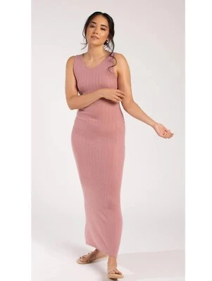 Vestido Karen Thomas Cachemir Acanalado Midi Rosa Talla Pequeña Foto 1 de 4