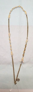Ann Taylor Gold Tone Rope Chain Yellow Gen White Casing 14" Statement Necklace - Picture 1 of 4