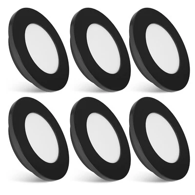 6x 12v LED Down Lights Campervan Caravan Boat Spot Ceiling Lamp Dimmable Black - Image 1 of 4