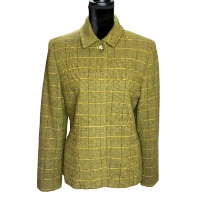 Ann Taylor Jacket Womens 8 Tweed Plaid Wool Blazer Lined Coat Business Casual - Image 1 of 4