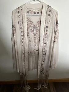 ODD MOLLY Fringe Ticket To Ride Jacket Kimono Embroidered $299 EUC SZ 4 XL - Picture 1 of 8