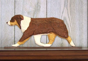 Australian Shepherd Sign Plaque Wall Decor Red Tri - Picture 1 of 1