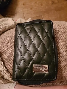 Nintendo DS Case Black Faux Leather Quilted Red Lined Travel Carrying Case Mario - Picture 1 of 4