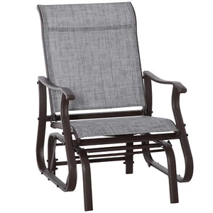 Outdoor Swing Glider Patio Mesh Rocking Chair for Backyard Garden Front Porch - Picture 1 of 13
