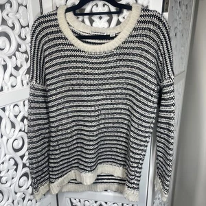 Country Road Women’s Jumper Wool Cotton Thick Jumper Black White Size Small - Picture 1 of 12