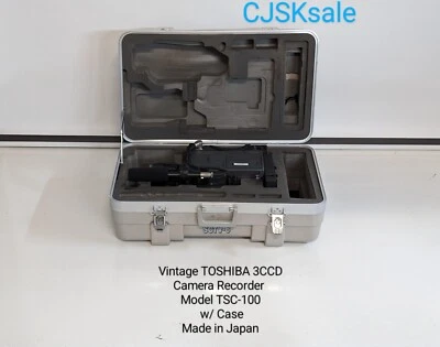 Vintage TOSHIBA 3CCD Camera Recorder Model TSC-100 w/ Case Made In Japan (USED). - Image 1 of 4