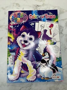 New Lisa Frank Color & Trace Coloring Book Husky Penguin Polar Bear - Picture 1 of 6