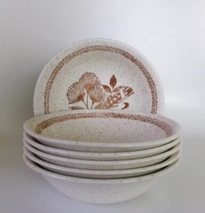 SIX CHURHILL HOMESPUN 150mm BOWLS - GOOD CONDITION - Picture 1 of 3