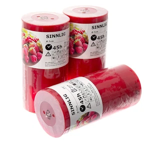 (3 PACK) IKEA Sinnlig Red Garden Berries Scented Pillar/Block Candles, 14 cm - Picture 1 of 1