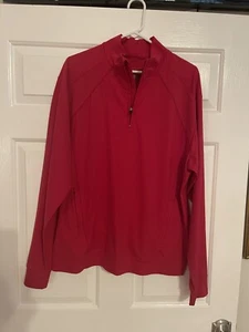 Chaqueta grande para hombre Cutter and Buck 1/4 con cremallera roja - Imagen 1 de 3