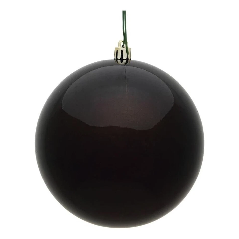 Vickerman 6" Plastic Ball Ornaments in Candy Chocolate (Set of 4) - Image 1 of 1
