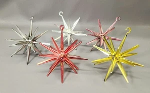 (5) Bradford Atomic Star Sputnik Ornamenti, anni '50/VG, rosa/rosso/giallo/argento - Foto 1 di 4