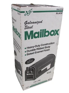 EASY UP® GALVANIZED STEEL MAILBOX, BLACK, Size: T1, ST10B - Picture 1 of 3