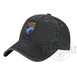 Insignia OTAN Ejército OTAN-Otan ISAF Unisex Denim Sombrero Gorra de Béisbol Ajustable - Imagen 1 de 8