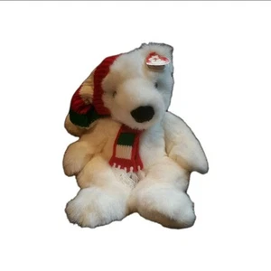 TY Holiday White Polar Bear 5700 Christmas Plush Stuffed Animal 1997 Retired 15 - Picture 1 of 12
