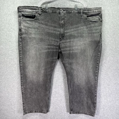 Levis 502 Jeans Mens 56x24 Black Denim Tapered Regular Stretch Flex - Image 1 of 4