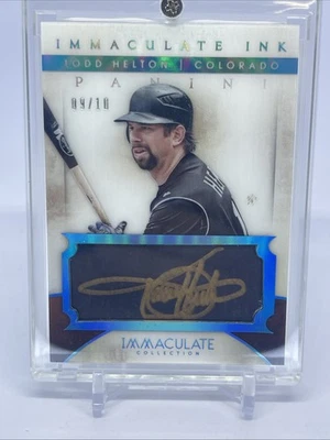 2014 Immaculate Ink Todd Helton Gold Ink 09/10 - Image 1 of 4
