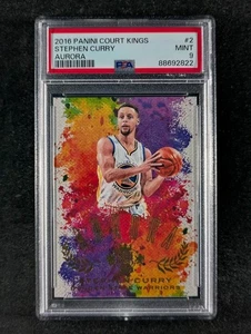 2016-17 Panini Court Kings STEPHEN CURRY Aurora Short Print Warriors #2 PSA 9 - Picture 1 of 3
