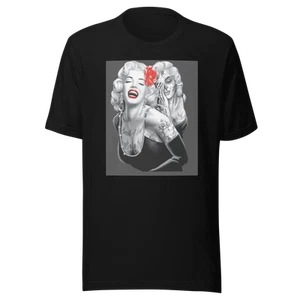 Short Sleeve Crewneck T-shirt Iconic 50's Pinup Girl Portrait Day Of the Dead Co - Picture 1 of 7
