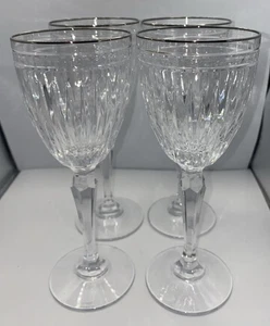 Set di 4 bicchieri/calici da vino Waterford Marquis HANOVER Platinum, alti 7 5/8" - Foto 1 di 5