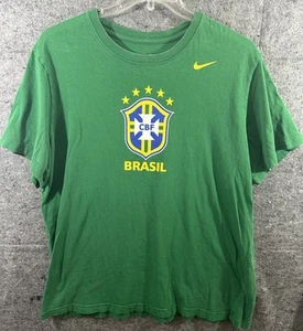 Nike Brasil 2XL Soccer Tee Green Short Sleeve FIFA World Cup Style - Picture 1 of 7