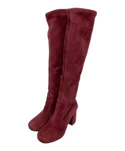 PRADA Boots Women's Size 35 Red Suede - Picture 1 of 10
