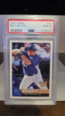 Fleer Billy Butler #415 2007 PSA calificado 10 novato Pop 1 Royals 🔥 Foto 1 de 2