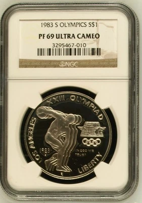 1983 S Modern Commemorative Los Angeles Olympiad NGC PF-69 Ultra Cameo - Image 1 of 2